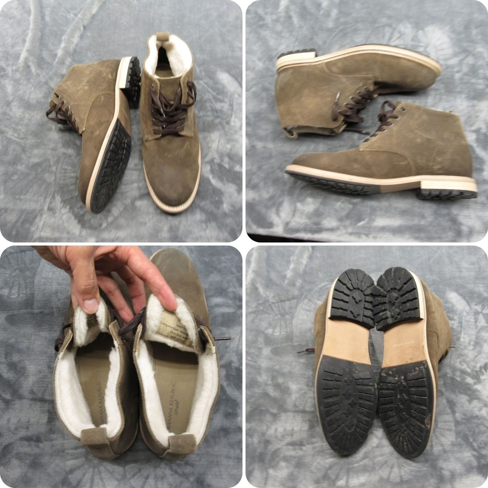 Banana Republic Arley Boot Men 11.5 Brown Suede Leather Ankle Lace Chukka Preppy